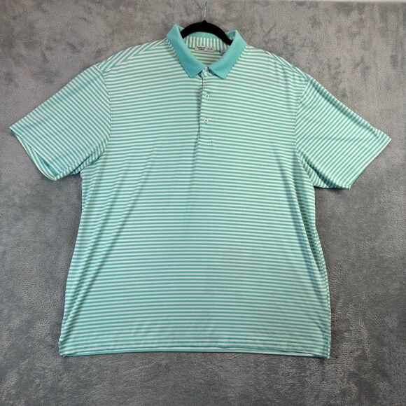 Bermuda Sands Other - Bermuda Sands Polo Shirt Mens Extra Large Blue Striped Short Sleeve Performance